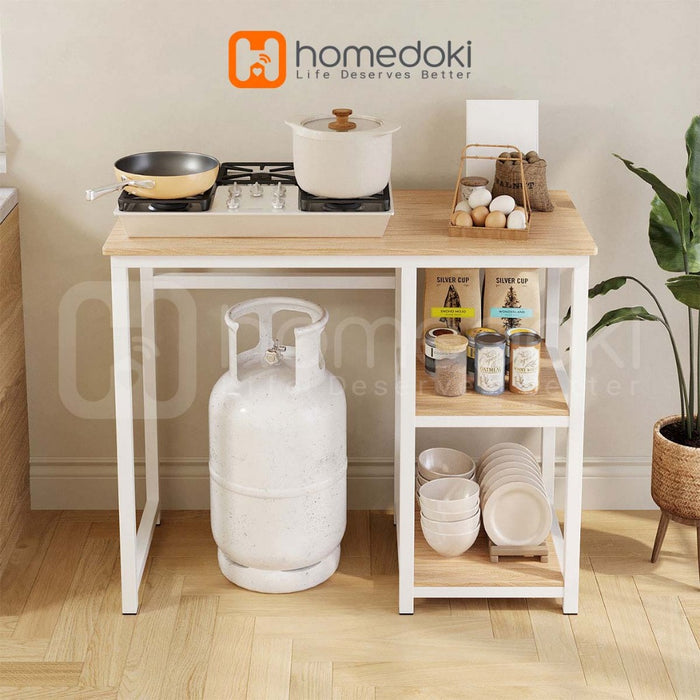 Homedoki Rak Susun Serbaguna/Meja Kompor/Rak Piring /Lemari Piring/Rak Oven Microwave/Meja Serbaguna Multifungsi Dapur