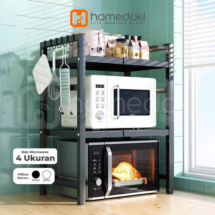 Homedoki Rak Dapur Serbaguna/Rak Dapur Minimalis/Rak Microwave/Rice Cooker Rak
