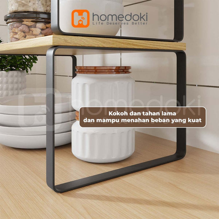 Homedoki Rak Susun Serbaguna/Rak Piring/Rak Dapur/Rak 2 Susun