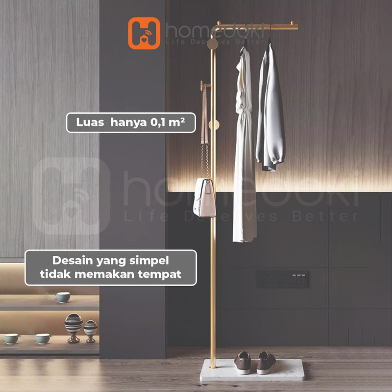 Homedoki Rak Baju Gantung / Stand Hanger Besi / Rak Baju / Rak Gantungan Baju Aesthetic/Rak Pakaian Minimalis