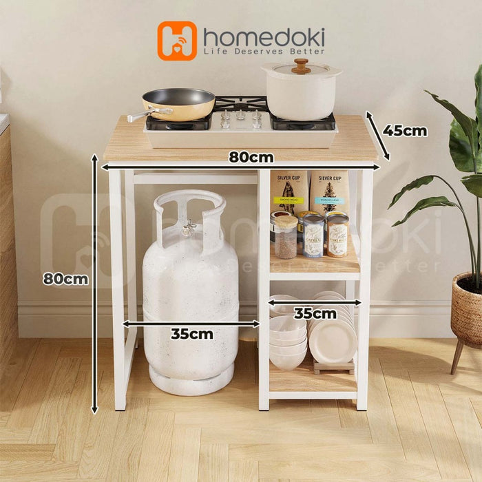 Homedoki Rak Susun Serbaguna/Meja Kompor/Rak Piring /Lemari Piring/Rak Oven Microwave/Meja Serbaguna Multifungsi Dapur