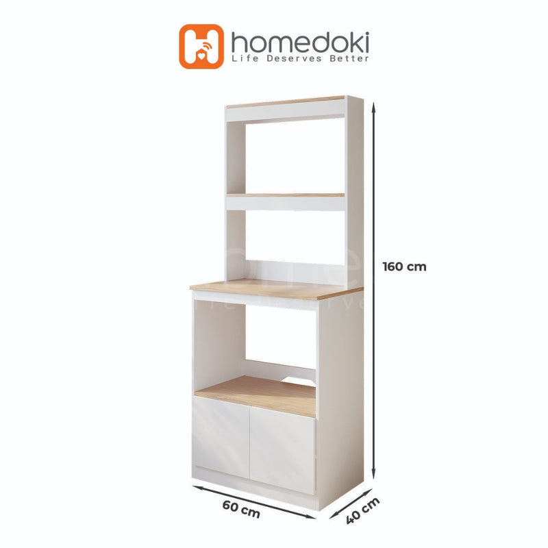 Homedoki Rak Oven Microwave / Lemari Dapur / Rak Dapur Multifungsi / Lemari Dapur Sederhana/Rak Serbaguna Penyimpanan