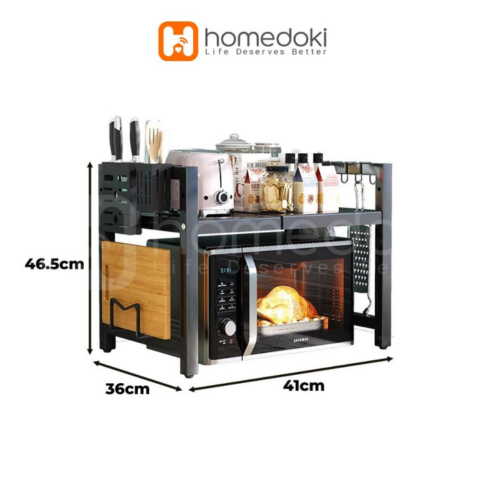 Homedoki Rak Dapur Serbaguna/Rak Dapur Minimalis/Rak Microwave/Rice Cooker Rak