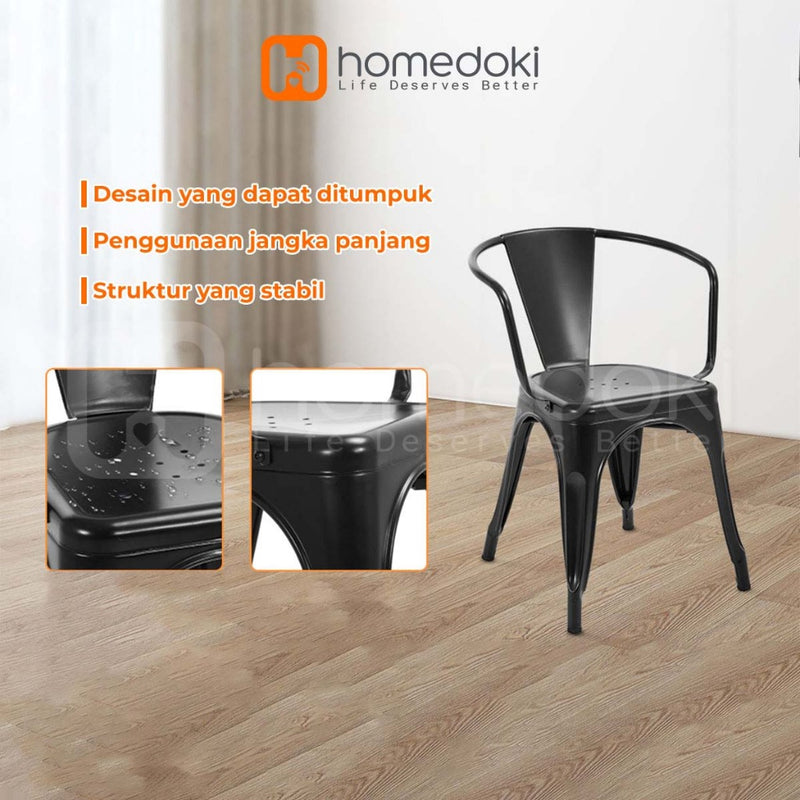 Homedoki Kursi Bar/Kursi Cafe/Kursi Makan Minimalis/Kursi Makan Besi/Kursi Kantor
