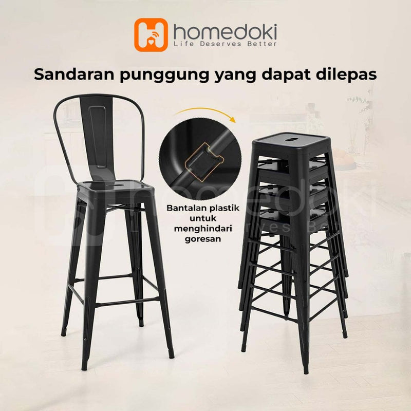 Homedoki Kursi Bar /Kursi Teras/ Kursi Makan / Kursi Outdoor/ Kursi Cafe