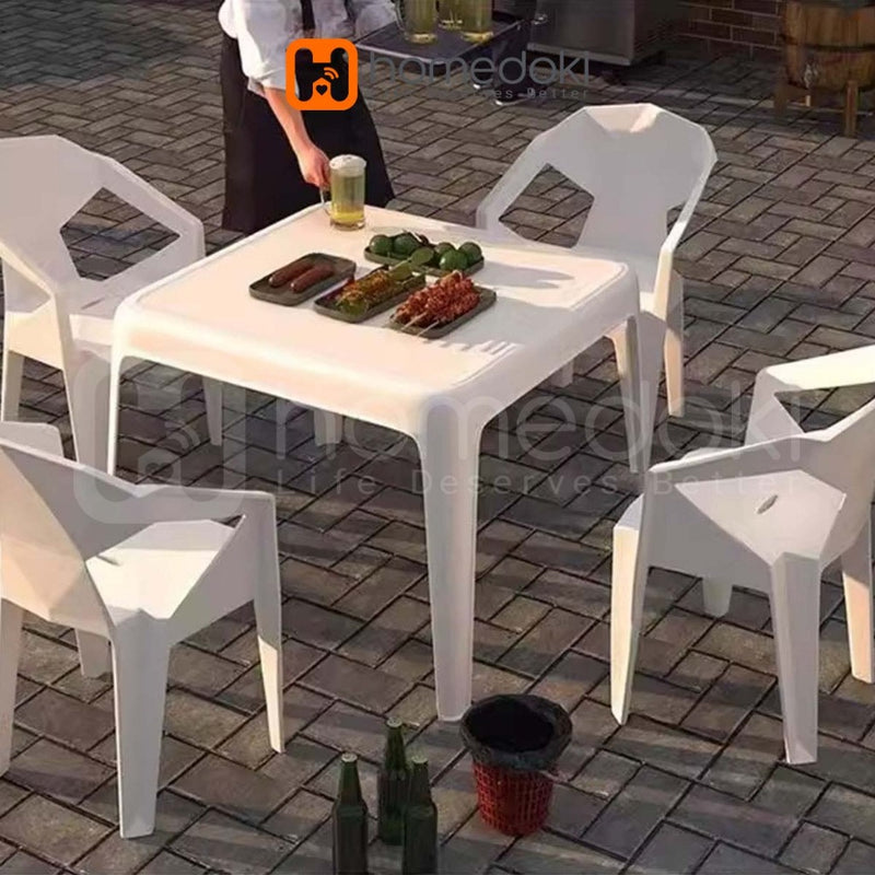 Homedoki Kursi Plastik/Kursi Makan/Kursi Outdoor/Kursi Plastik Sandaran