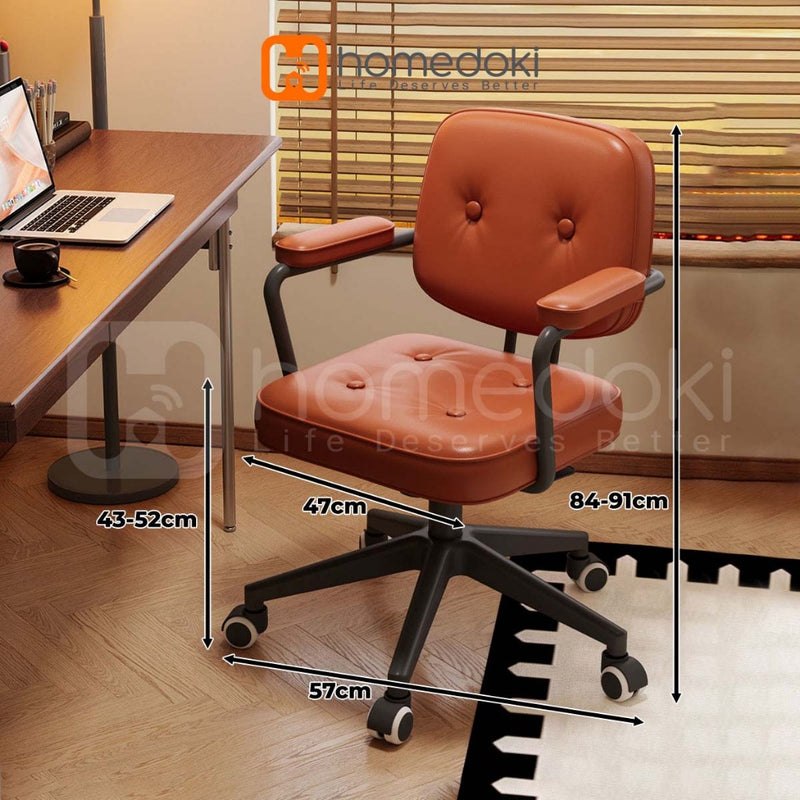 Homedoki Kursi Kantor/Kursi Kantor Empuk Nyaman/Kursi Kerja Kantor/Kursi Aesthetic