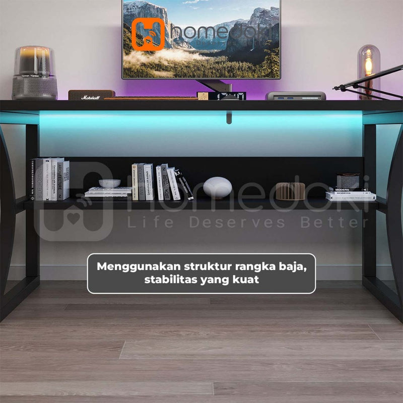 Homedoki Meja Tamu Minimalis/Meja Komputer/Meja Kerja/Meja Gaming/Meja Laptop