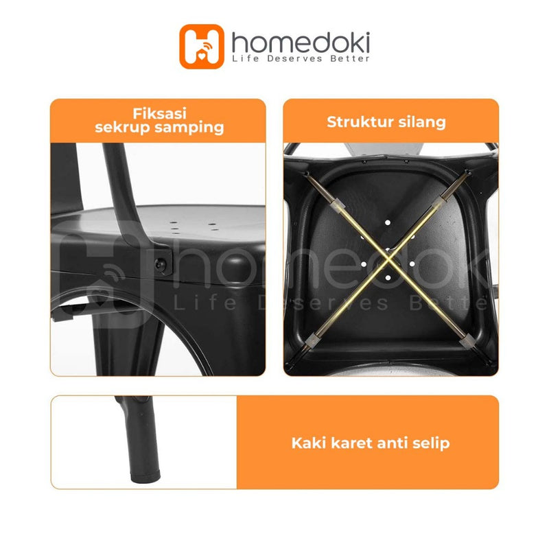 Homedoki Kursi Bar/Kursi Cafe/Kursi Makan Minimalis/Kursi Makan Besi/Kursi Kantor