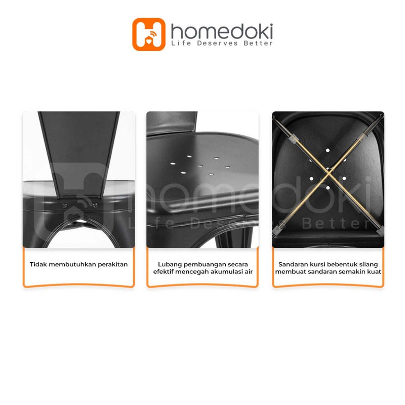 Homedoki Kursi Bar/Kursi Cafe/Kursi Makan Minimalis/Kursi Makan Besi/Kursi Kantor
