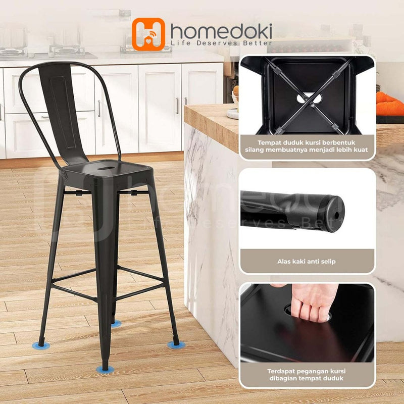 Homedoki Kursi Bar /Kursi Teras/ Kursi Makan / Kursi Outdoor/ Kursi Cafe