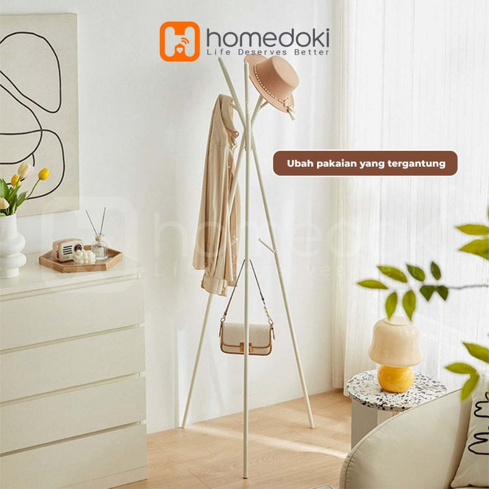Homedoki Gantungan Baju Berdiri/Hanger Baju Aesthetic/Rak Baju Gantung/Rak Gantungan Baju
