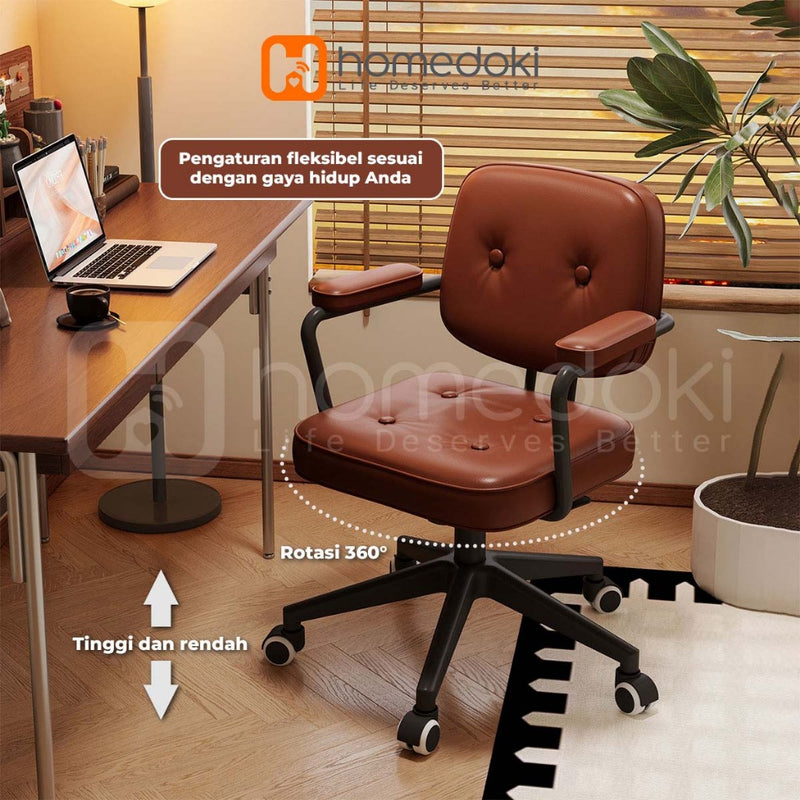 Homedoki Kursi Kantor/Kursi Kantor Empuk Nyaman/Kursi Kerja Kantor/Kursi Aesthetic