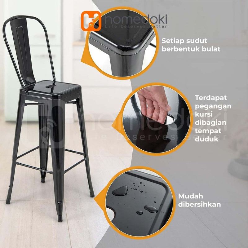 Homedoki Kursi Bar /Kursi Teras/ Kursi Makan / Kursi Outdoor/ Kursi Cafe