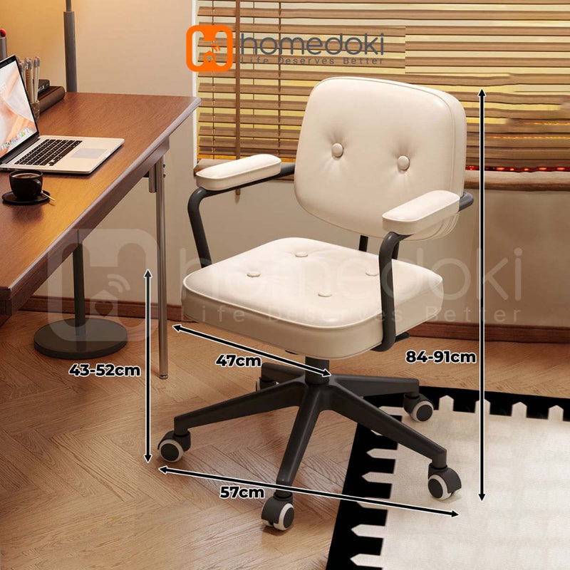 Homedoki Kursi Kantor/Kursi Kantor Empuk Nyaman/Kursi Kerja Kantor/Kursi Aesthetic