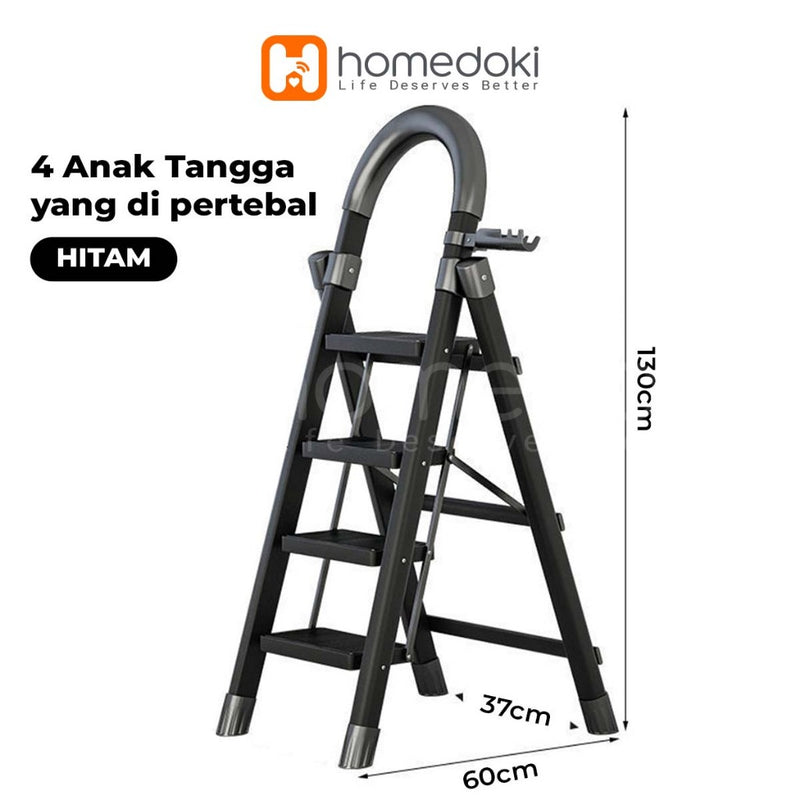 Homedoki Tangga Lipat Aluminium/Tangga Besi/Tangga Lipat/Tangga 9/10/11/12 Steps