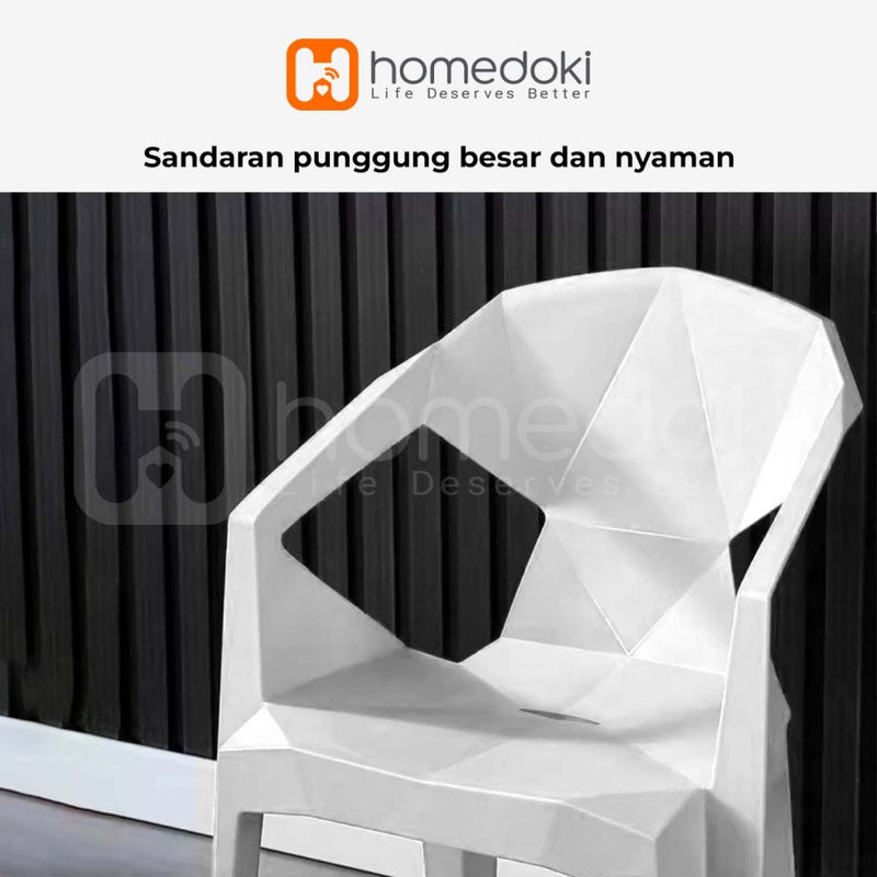 Homedoki Kursi Plastik/Kursi Makan/Kursi Outdoor/Kursi Plastik Sandaran