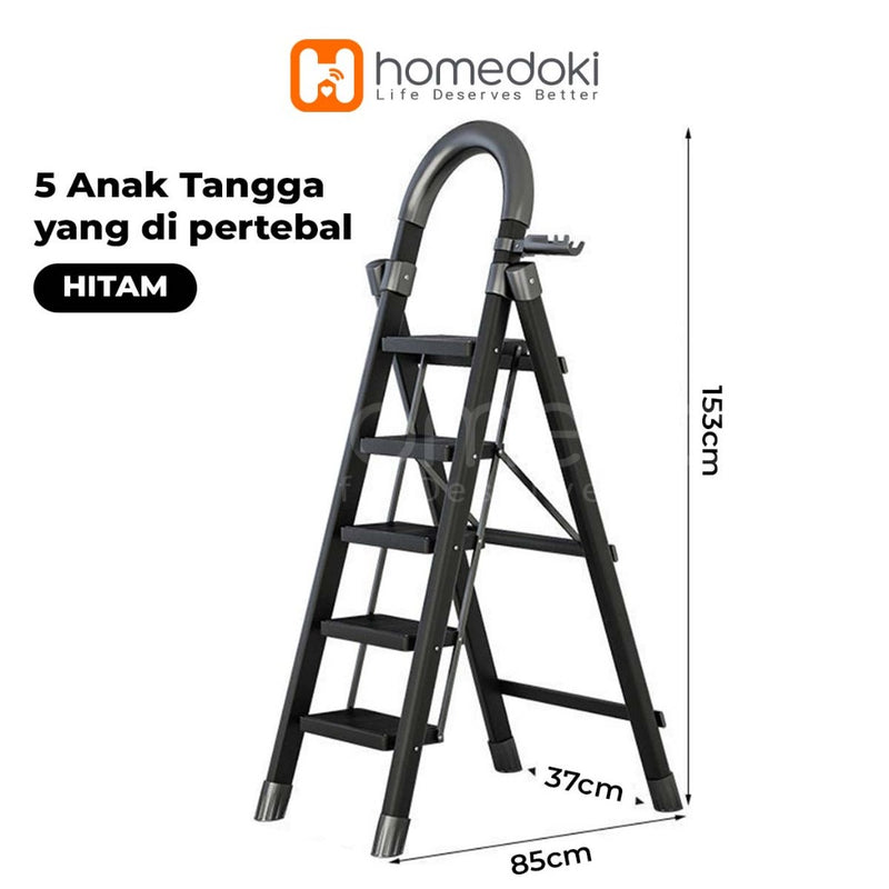 Homedoki Tangga Lipat Aluminium/Tangga Besi/Tangga Lipat/Tangga 9/10/11/12 Steps