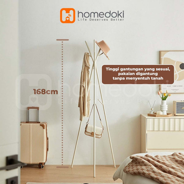 Homedoki Gantungan Baju Berdiri/Hanger Baju Aesthetic/Rak Baju Gantung/Rak Gantungan Baju