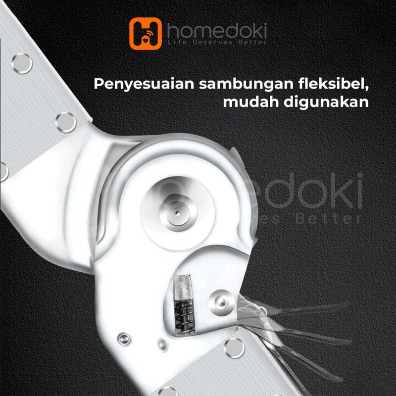 Homedoki Tangga Lipat Aluminium/Tangga Besi/Tangga Lipat/Tangga 9/10/11/12 Steps