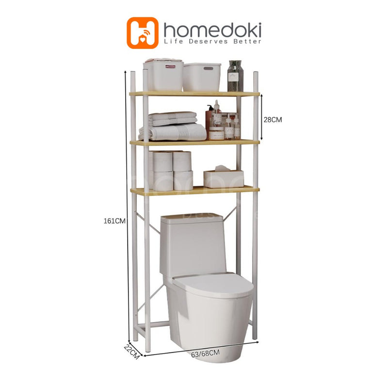 Homedoki Rak Toilet / Rak Kamar Mandi / Rak Penyimpanan Serbaguna / Rak Toilet Organizer Kamar Mandi