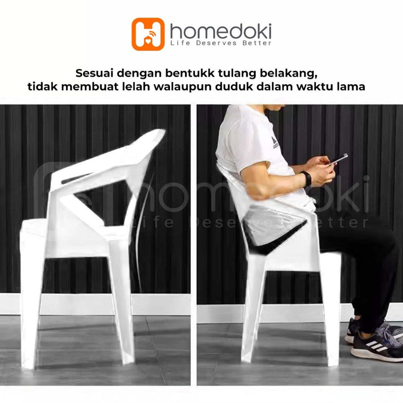 Homedoki Kursi Plastik/Kursi Makan/Kursi Outdoor/Kursi Plastik Sandaran