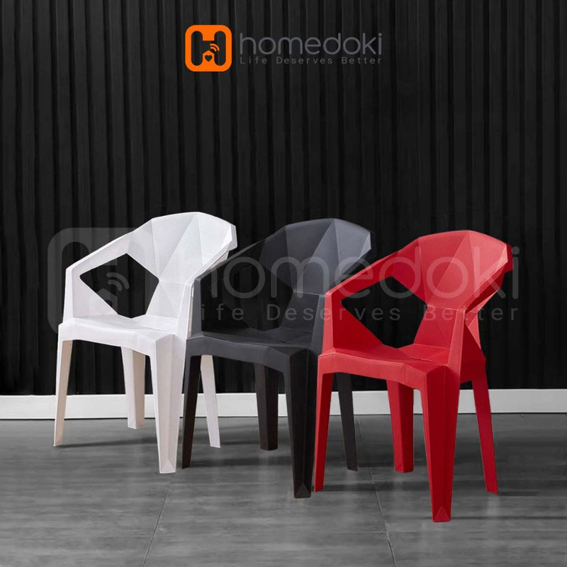 Homedoki Kursi Plastik/Kursi Makan/Kursi Outdoor/Kursi Plastik Sandaran