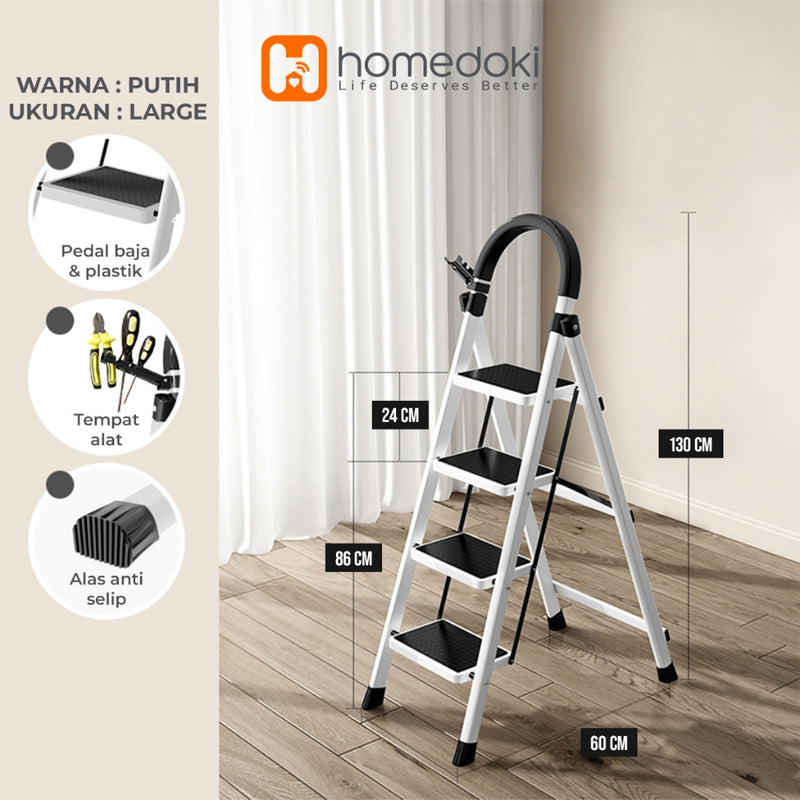 Homedoki Tangga Lipat Aluminium/Tangga Besi/Tangga Lipat/Tangga 9/10/11/12 Steps