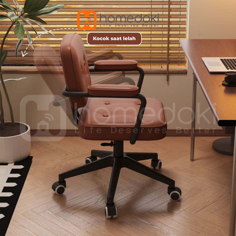 Homedoki Kursi Kantor/Kursi Kantor Empuk Nyaman/Kursi Kerja Kantor/Kursi Aesthetic