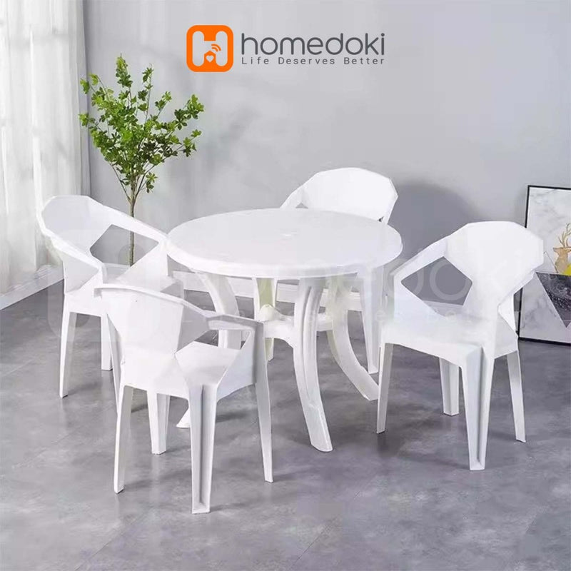Homedoki Kursi Plastik/Kursi Makan/Kursi Outdoor/Kursi Plastik Sandaran