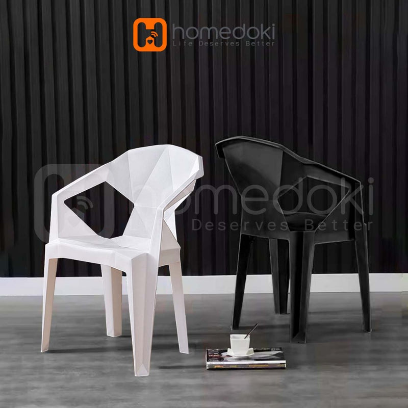 Homedoki Kursi Plastik/Kursi Makan/Kursi Outdoor/Kursi Plastik Sandaran