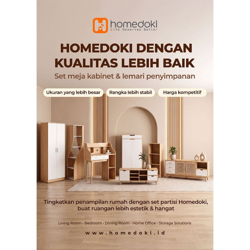 Homedoki Lemari Sepatu/Lemari Sepatu Tidak Berdebu/Rak Sepatu Pintu Masuk/Rak Sepatu Kayu Warna Natural