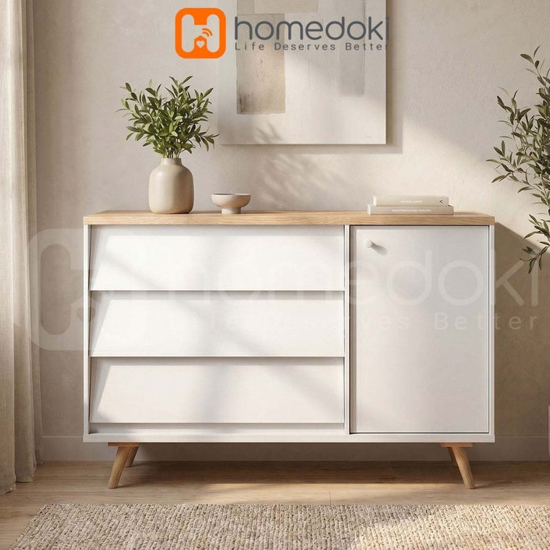 Homedoki Lemari Serbaguna/Kabinet Penyimpanan/Lemari bufet dengan laci/Lemari Penyimpanan Ruang Tamu/Kabinet Serbaguna Ruang Makan