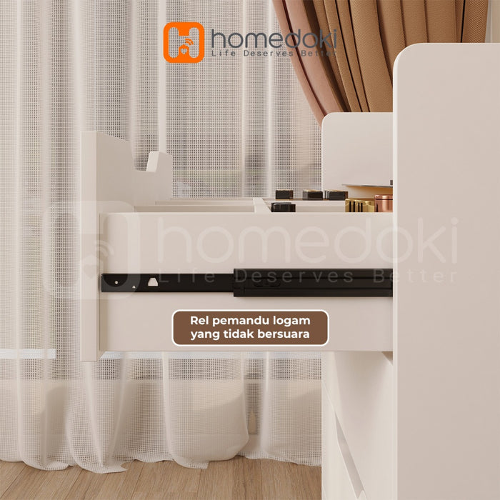 Homedoki Meja Rias/Meja Rias LED/Meja Rias Minimalis/Meja Rias Lampu/Meja Rias Aesthetic/Meja Make Up