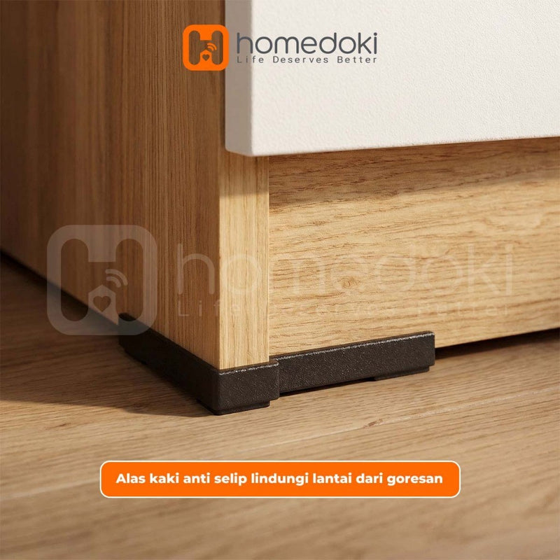 Homedoki Meja Samping Tempat Tidur/Meja Samping Ranjang Apartemen Kecil/Nakas 2 Laci Penyimpanan Besar/Lemari Laci Samping Kasur