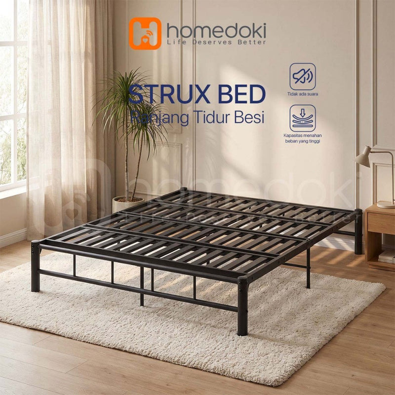 Homedoki STRUXBED Series/dipan tempat tidur/Sofa tempat tidur rangka besi bergaya modern/ Minimalis Kuat Kokoh