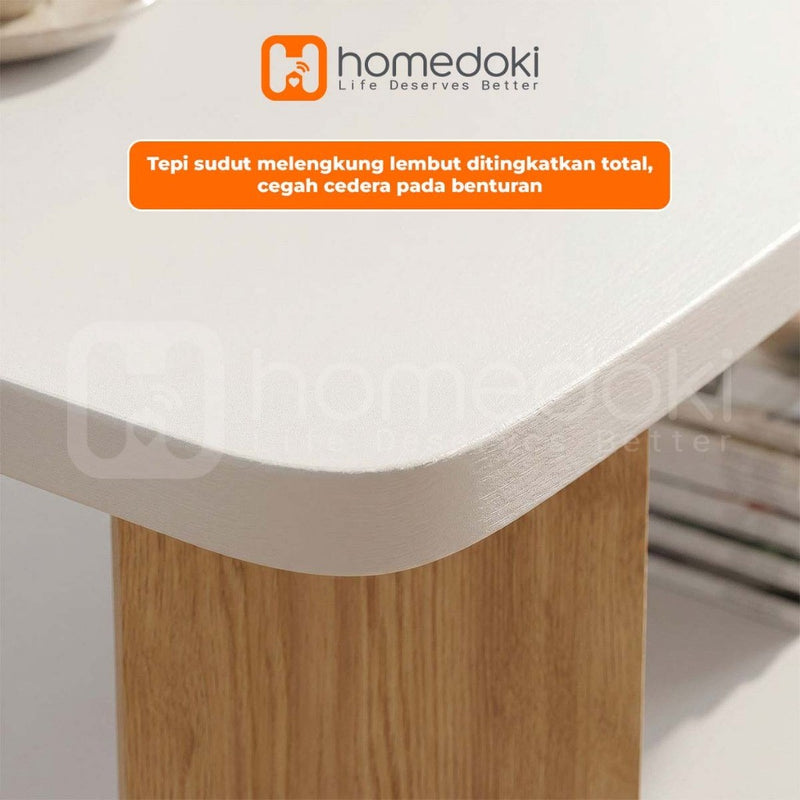 Homedoki Meja Tamu/Meja Ruang Tamu/Meja Tamu Kayu/Meja Sofa Ruang Tamu/Meja Kopi Dua Tingkat/Meja Tamu Apartemen Kecil