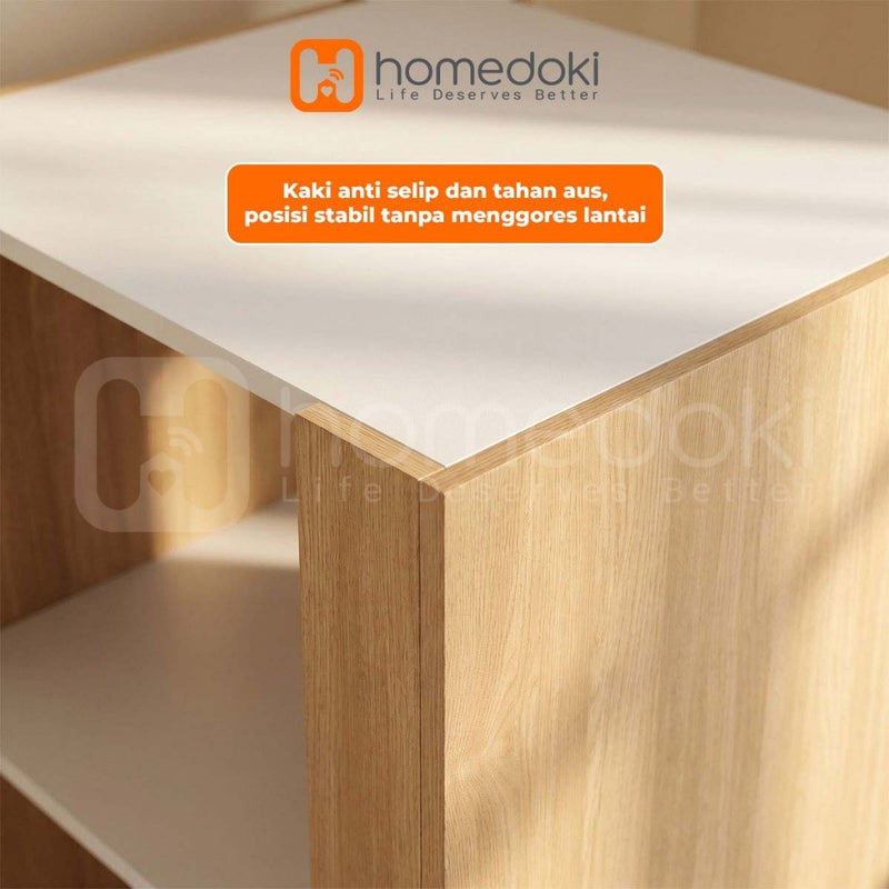 Homedoki Lemari Sudut//Lemari Pojok/Lemari Sudut Minimalis/Lemari Sudut Bentuk Unik/Rak Sudut Ruang Tamu/Rak Kayu Bentuk Unik