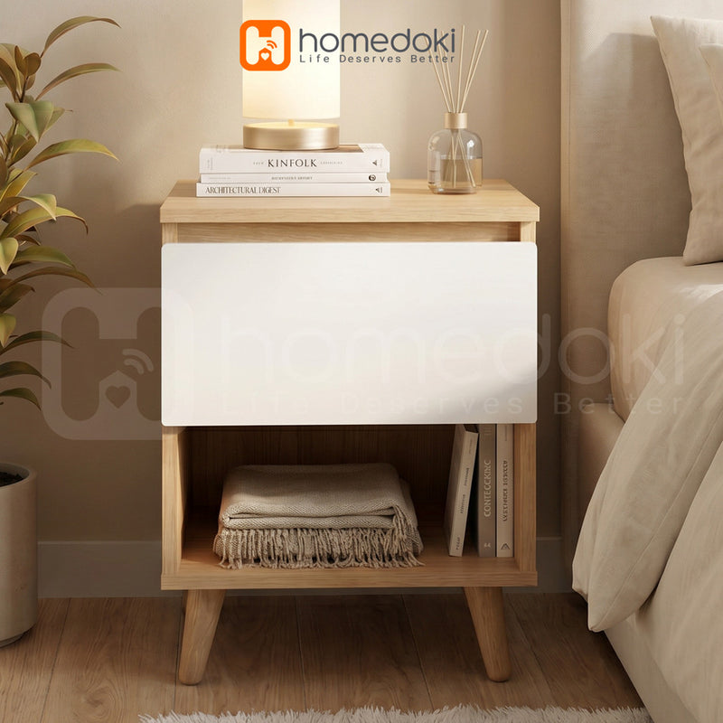 Homedoki Meja Minimalis / Meja Nakasl / Meja Kamar Tidur / Meja Kamar Aesthetic / Meja Estetik untuk Kamar