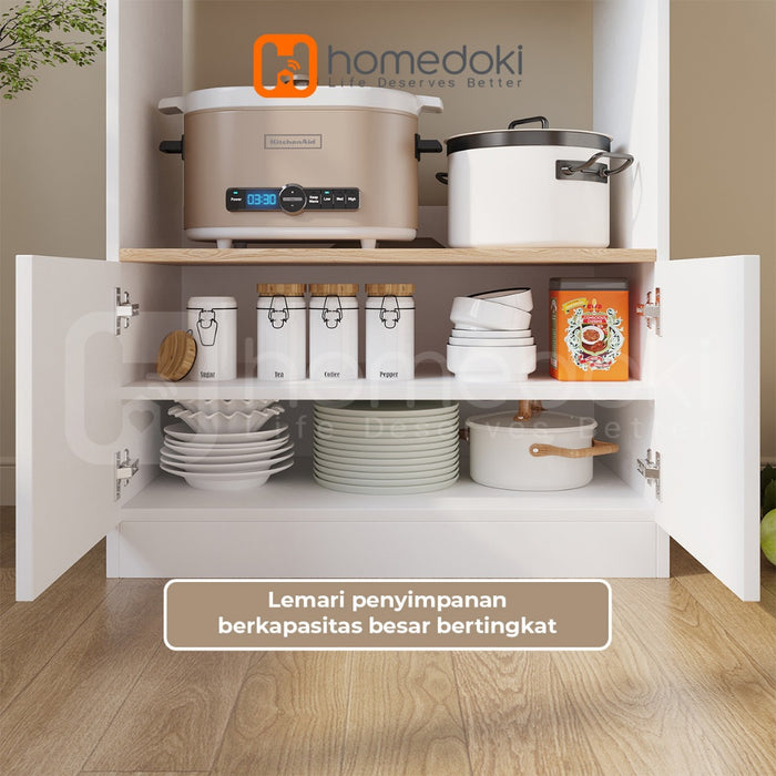 Homedoki Rak Oven Microwave / Lemari Dapur / Rak Dapur Multifungsi / Lemari Dapur Sederhana/Rak Serbaguna Penyimpanan