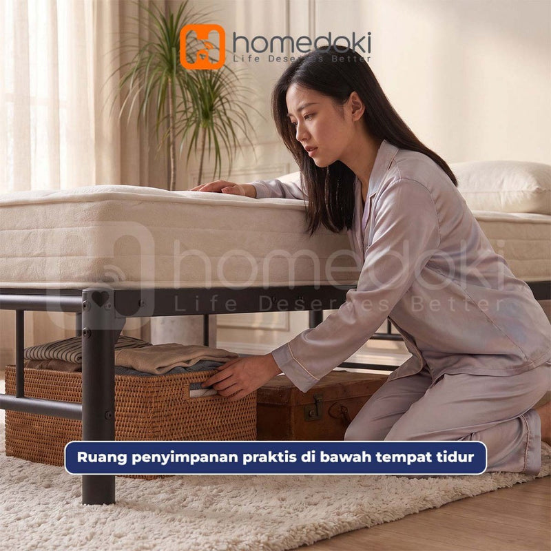 Homedoki STRUXBED Series/dipan tempat tidur/Sofa tempat tidur rangka besi bergaya modern/ Minimalis Kuat Kokoh