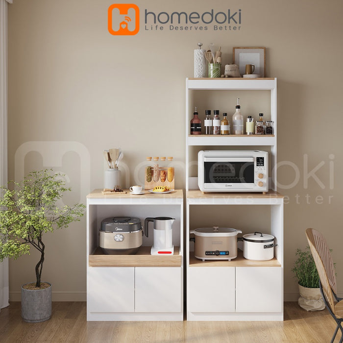 Homedoki Rak Oven Microwave / Lemari Dapur / Rak Dapur Multifungsi / Lemari Dapur Sederhana/Rak Serbaguna Penyimpanan