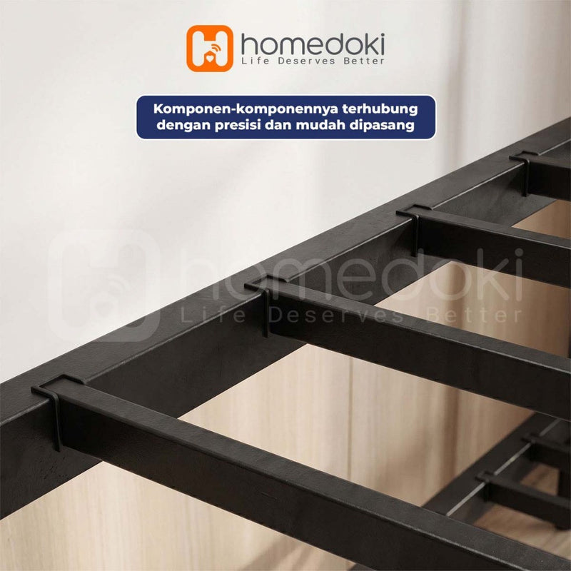 Homedoki NIMOBED Series / Tempat Tidur Besi / Tingkat Susun 2 Tempat Tidur / Ranjang Susun Besi Kokoh/Ranjang Anak Susun Anti Jatuh/Ranjang Dua Tingkat