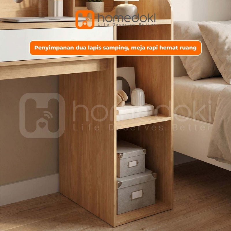 Homedoki Meja Tulis/Meja Belajar/Meja Kerja/Meja Kerja Minimalis Japandi/Meja Belajar Anak Minimalis