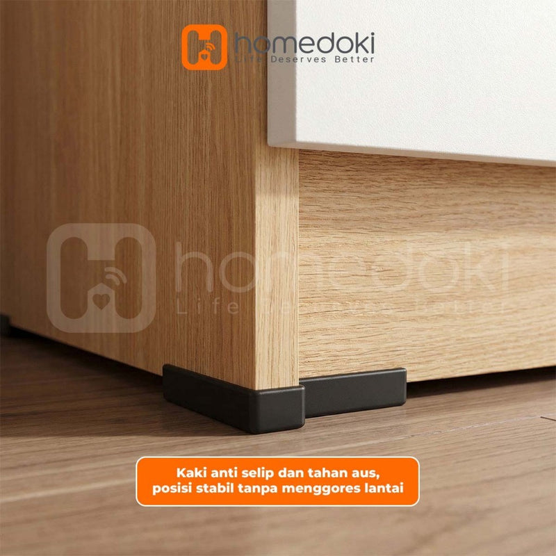 Homedoki Lemari Minimalis/Chest Drawer 4 Laci/Lemari Serbaguna/Lemari Penyimpanan 4 tingkat/Lemari Laci Tanpa Pegangan