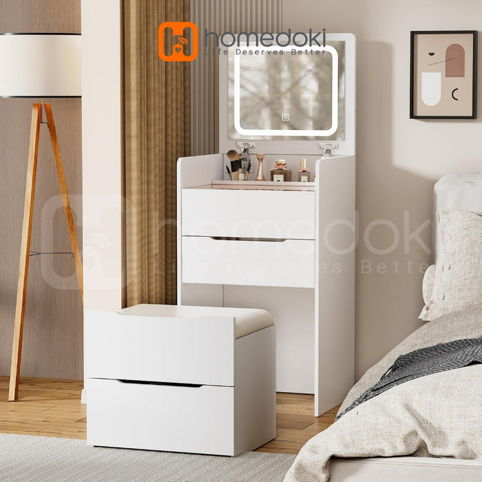 Homedoki Meja Rias/Meja Rias LED/Meja Rias Minimalis/Meja Rias Lampu/Meja Rias Aesthetic/Meja Make Up