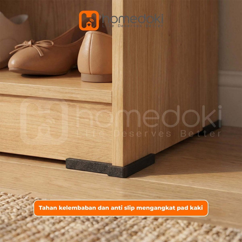 Homedoki Lemari Sepatu/Lemari Sepatu Tidak Berdebu/Rak Sepatu Pintu Masuk/Rak Sepatu Kayu Warna Natural