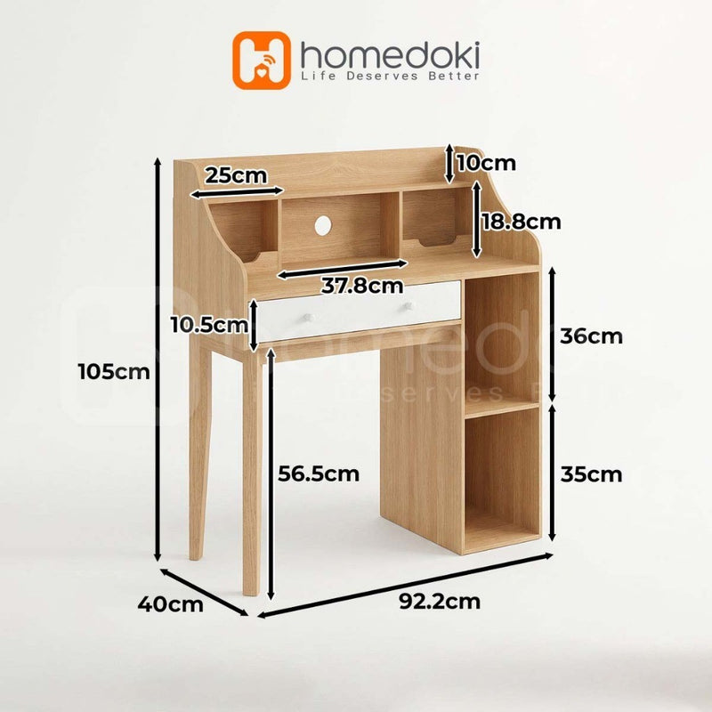 Homedoki Meja Tulis/Meja Belajar/Meja Kerja/Meja Kerja Minimalis Japandi/Meja Belajar Anak Minimalis