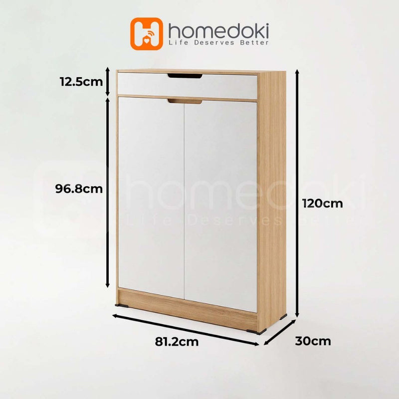 Homedoki Lemari Sepatu Minimalis Aesthetic / Rak Sepatu / Rak Sepatu Susun Tertutup / Lemari Susun/Lemari Sepatu Dengan Tutup Atas Lipat