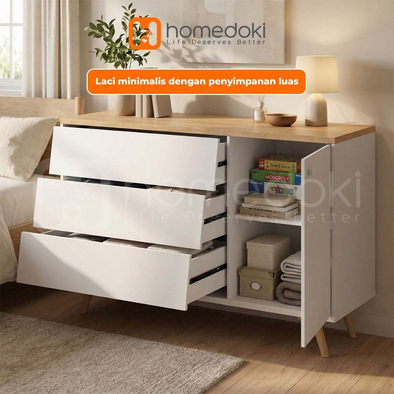 Homedoki Lemari Serbaguna/Kabinet Penyimpanan/Lemari bufet dengan laci/Lemari Penyimpanan Ruang Tamu/Kabinet Serbaguna Ruang Makan